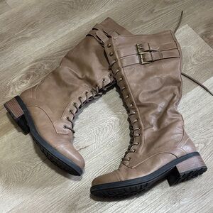 Women's Tall Lace-Up Casual Boots in Taupe | 9